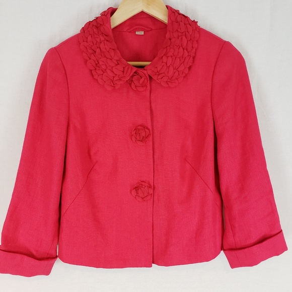 Boden Linen Petal collar jacket - Picture 3 of 6